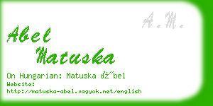 abel matuska business card